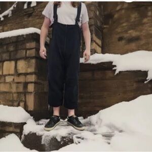 BIB-POLARTEC Classic 200 Fleece bib Black Overalls Adjustable Straps soft cozy